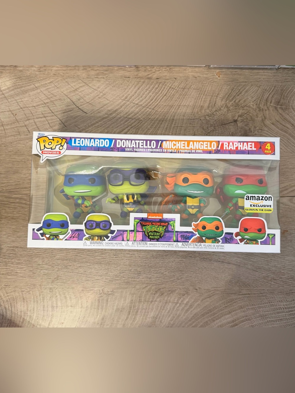 Funko Pop!  Teenage Mutant Ninja Turtles Mutant Mayhem 4 Pack  Amazon Ex Glows